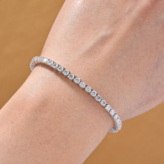 RADIANTA GRA zertifiziert Moissanit (D-VVS) Armband ca. 19 cm 925 Silber rhodiniert ca. 6.22 ct