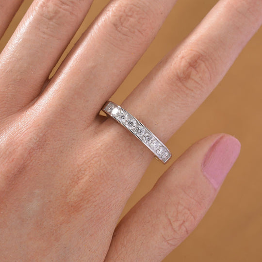 RADIANTA GRA zertifiziert Moissanit (D-VVS) Ring 925 Silber rhodiniert (Größe 16.00) ca. 0.99 ct