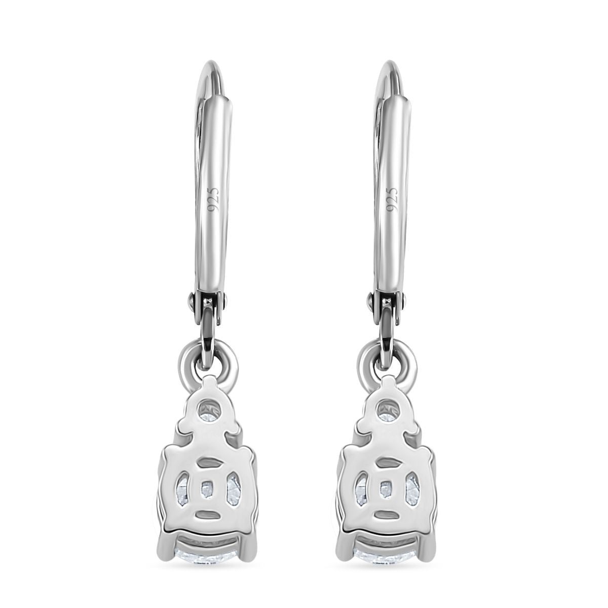 RADIANTA GRA zertifiziert Moissanit (D-VVS) Ohrringe 925 Silber rhodiniert ca. 1.12 ct