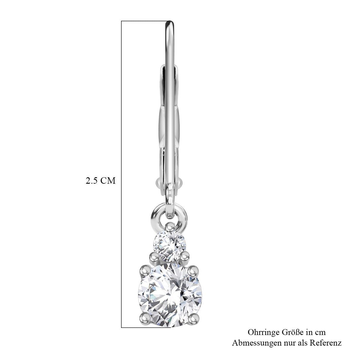 RADIANTA GRA zertifiziert Moissanit (D-VVS) Ohrringe 925 Silber rhodiniert ca. 1.12 ct