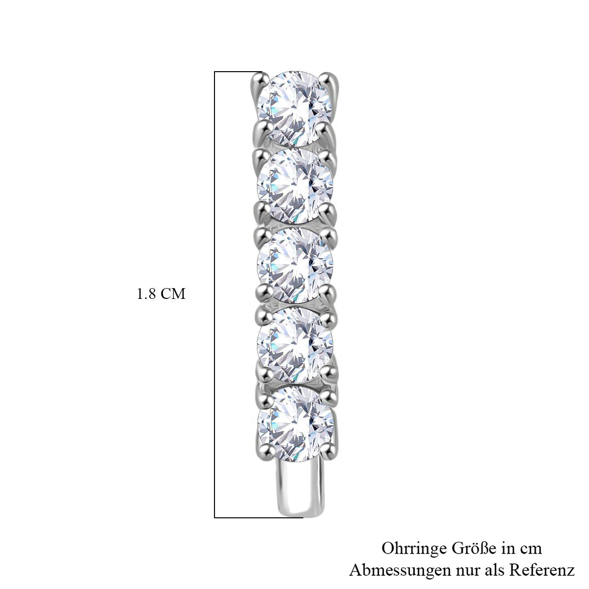 RADIANTA GRA zertifiziert Moissanit (D-VVS) Ohrringe 925 Silber rhodiniert ca. 1.11 ct