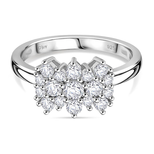 RADIANTA GRA zertifiziert Moissanit (D-VVS) Ring 925 Silber rhodiniert (Größe 19.00) ca. 1.07 ct