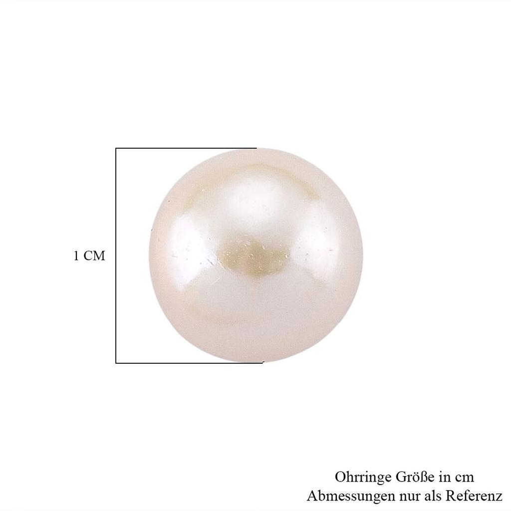 D'Joy Weiße Edison Perle (9-11 mm) Ohrringe 925 Silber rhodiniert