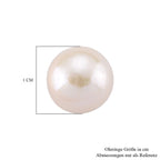 D'Joy Weiße Edison Perle (9-11 mm) Ohrringe 925 Silber rhodiniert