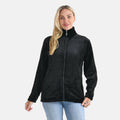 LA MAREY Samtjacke mit Reißverschluss und Taschen, Schwarz, S / M