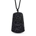 Schwarze Jadeit Anhänger mit verstellbarem Baumwollband, ca. 125.00 ct