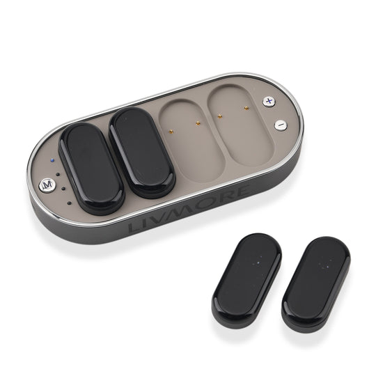 LIVMORE 4-in-1 EMS Impuls Massagegerät, kabellos, 9 Intensitätsstufen, grau