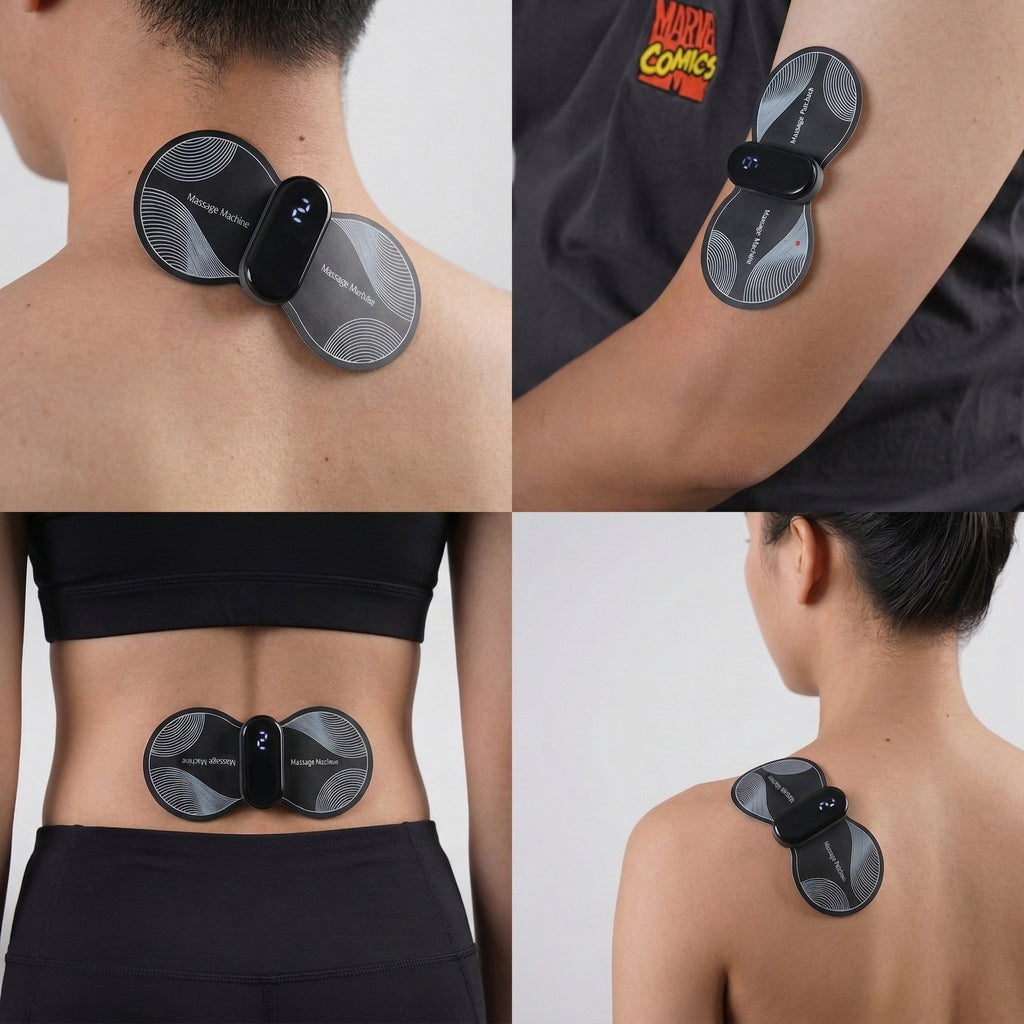 4-in-1 EMS Impuls Massagegerät, kabellos, 9 Intensitätsstufen, grau