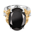 Elite Shungit, Weißer Zirkon Ring Nickelfreies Messing (Größe 16.00) ca. 6,22 ct