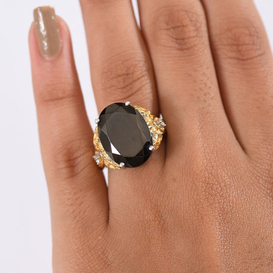 Elite Shungit, Weißer Zirkon Drache Ring Nickelfreies Messing (Größe 20.00) ca. 6.22 ct