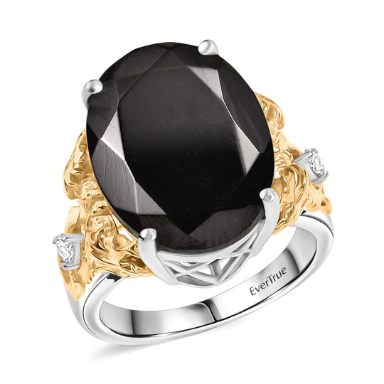 Elite Shungit, Weißer Zirkon Drache Ring Nickelfreies Messing (Größe 20.00) ca. 6.22 ct