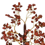 LIVMORE Edelsteinbaum mit Orgonit Basis, Roter Jaspis, 23 cm, 230 Perlen, Rot