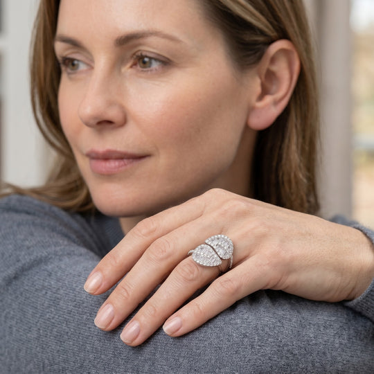 Lustro Stella Weißer Zirkonia Ring 925 Silber rhodiniert (Größe 17.00)