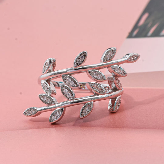 LUSTRO STELLA - Weißer Zirkonia Ring 925 Silber rhodiniert (Größe 21.00)