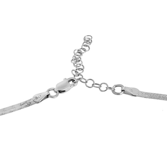 Italianische Fischgrät-Kette, ca. 45 cm mit 5 cm Extender, 925 Silber ca. 4,83g
