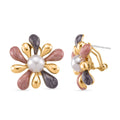 Emaille-Ohrringe im floralen Design