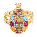 GP Trionfo Kollektion- Natürlicher Rhodolith Granat, Schweizer Blautopas Ring 925 Silber 750 Gelbgold Vermeil (Größe 18.00) ca. 2.21 ct