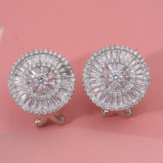 Lustro Stella Weißer Zirkonia Ohrringe 925 Silber rhodiniert