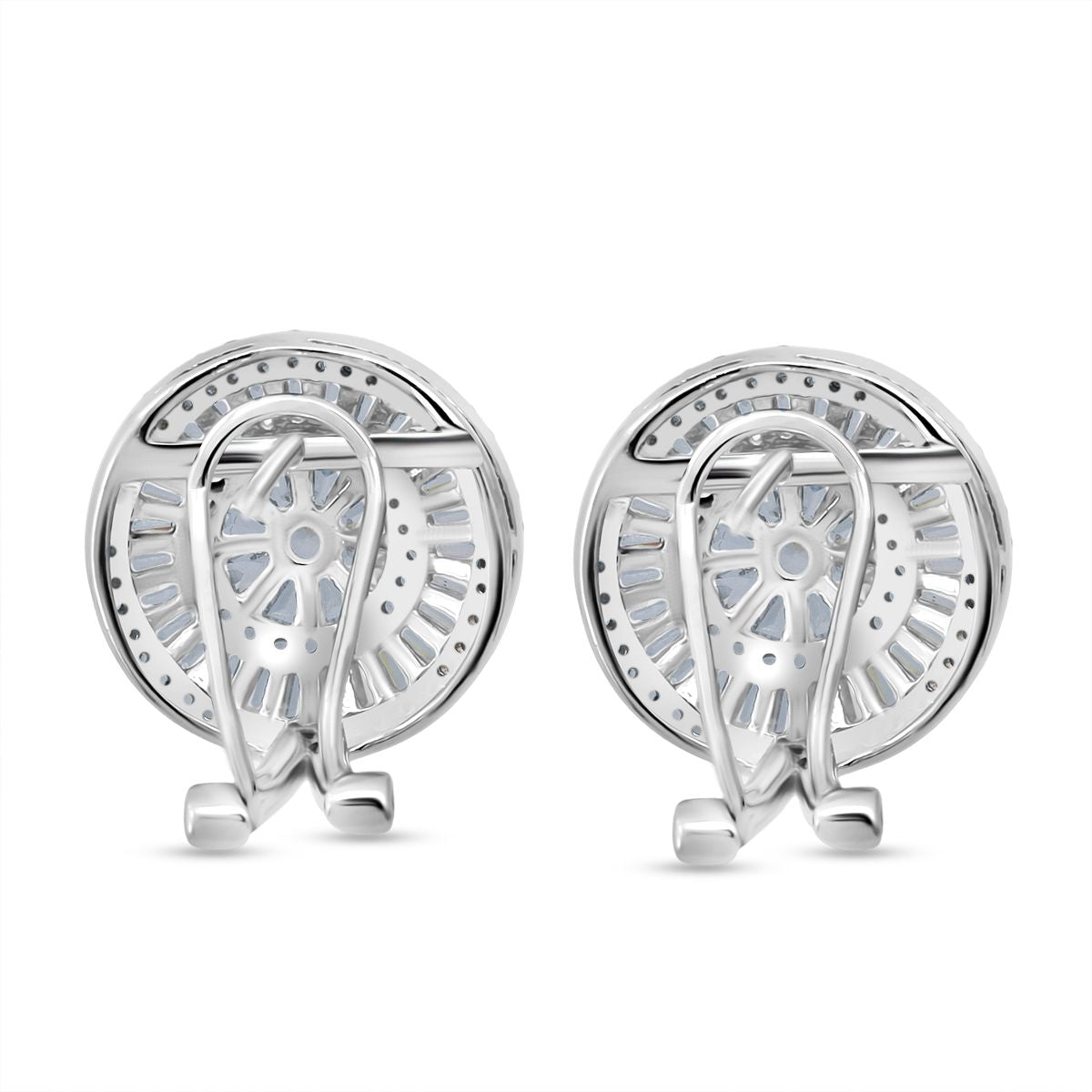 Lustro Stella Weißer Zirkonia Ohrringe 925 Silber rhodiniert