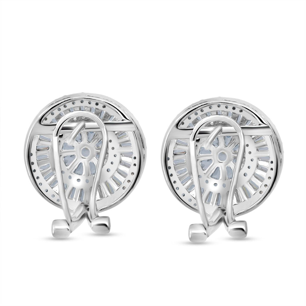 Lustro Stella Weißer Zirkonia Ohrringe 925 Silber rhodiniert