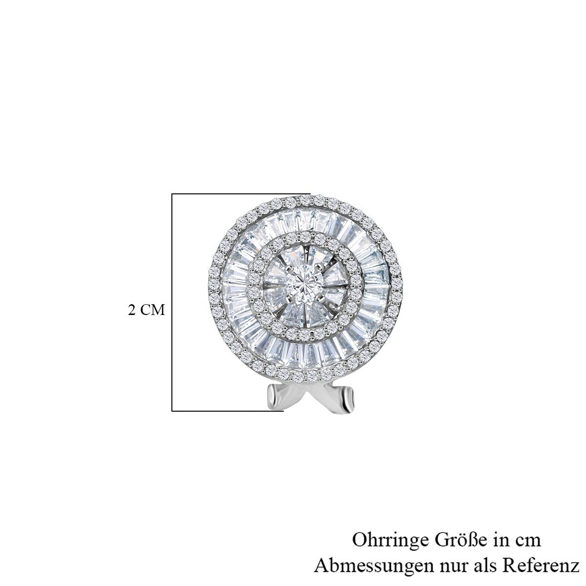 Lustro Stella Weißer Zirkonia Ohrringe 925 Silber rhodiniert