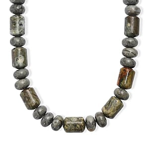 Moosachat Halskette ca. 45 cm 316L Edelstahl ca. 265,00 ct.