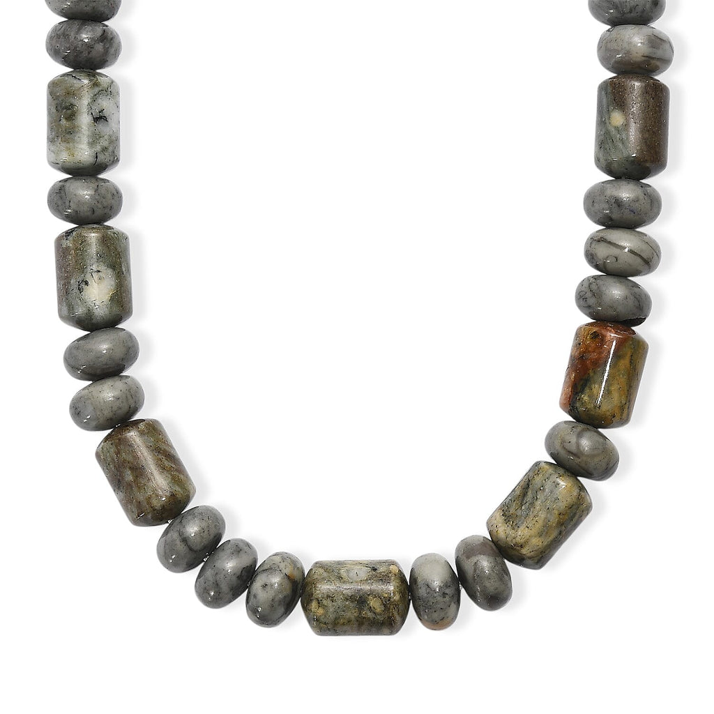 Moosachat Halskette ca. 45 cm 316L Edelstahl ca. 265,00 ct.