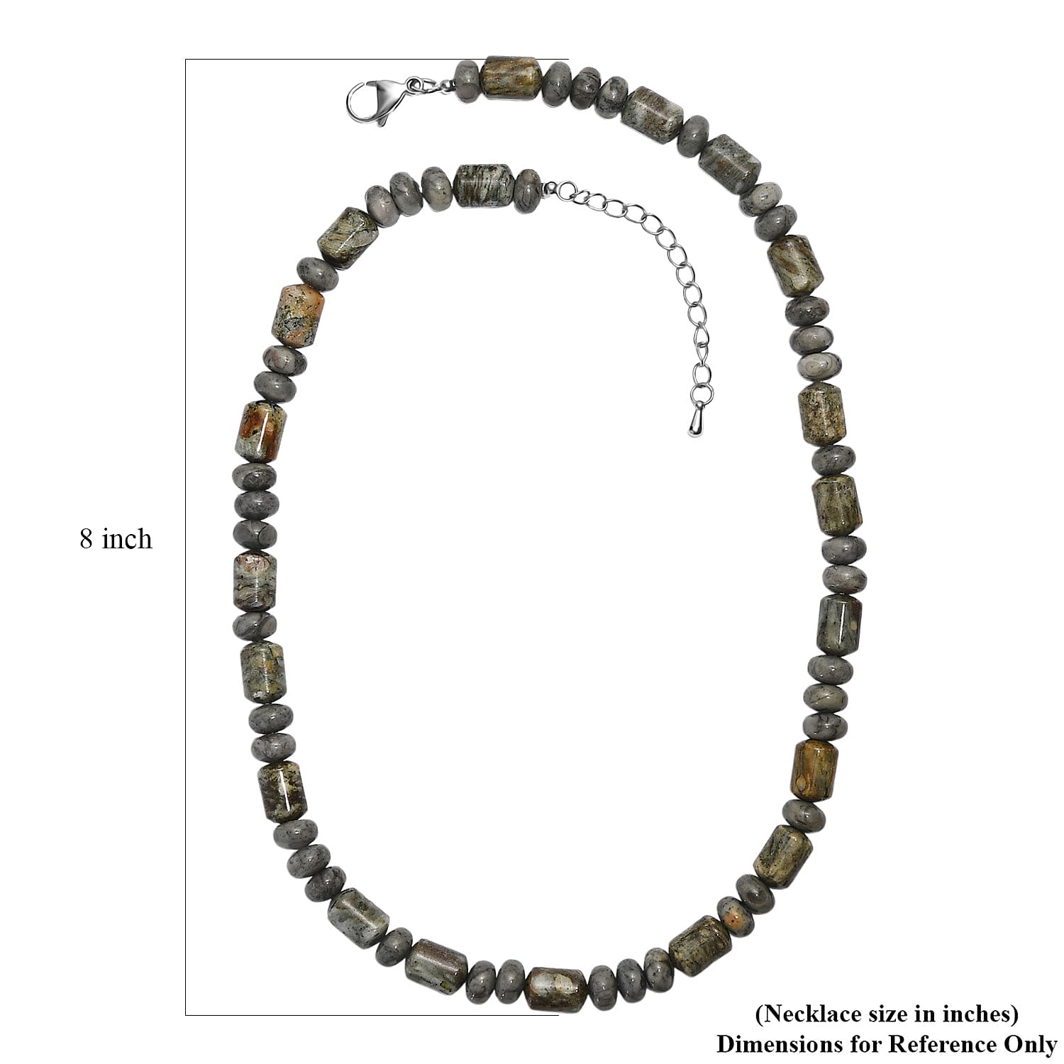 Moosachat Halskette ca. 45 cm 316L Edelstahl ca. 265,00 ct.