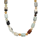 Mehrfarbig Jaspis Halskette ca. 45 cm Edelstahl ca. 250.00 ct