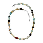 Mehrfarbig Jaspis Halskette ca. 45 cm Edelstahl ca. 250.00 ct
