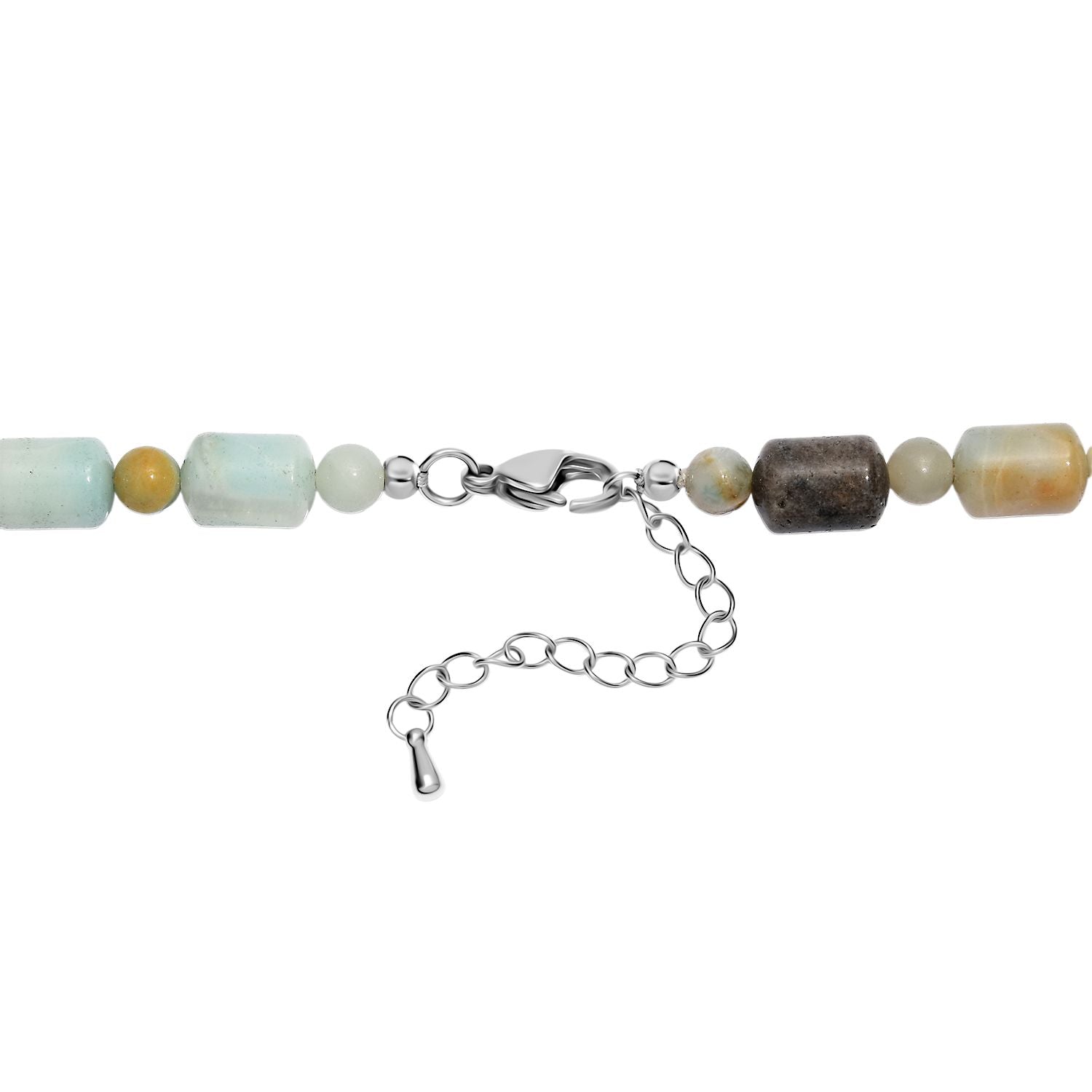 Mehrfarbig Jaspis Halskette ca. 45 cm Edelstahl ca. 250.00 ct