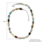 Mehrfarbig Jaspis Halskette ca. 45 cm Edelstahl ca. 250.00 ct