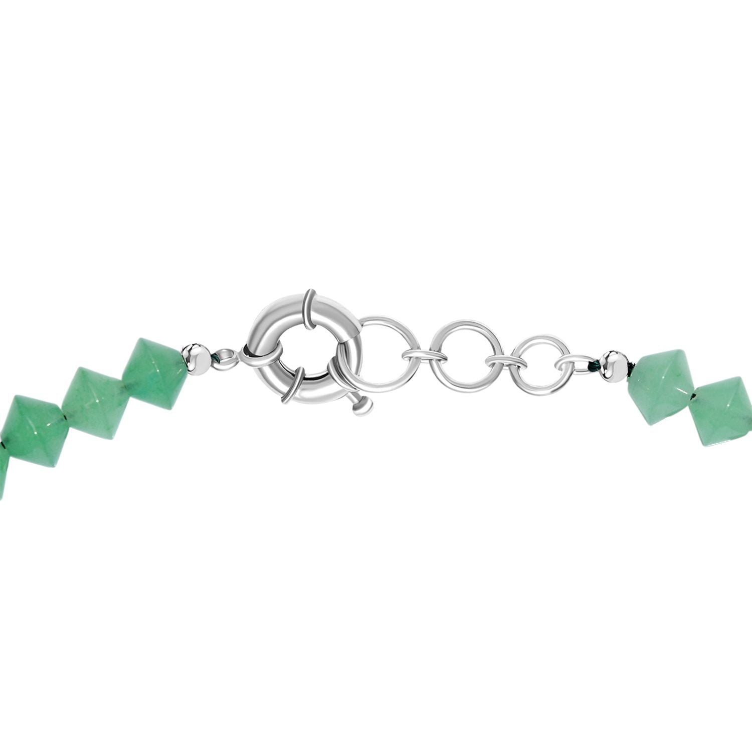 Grüner Aventurin Halskette ca. 50 cm mit 2.5 cm extender, Nickelfreies Messing platiniert ca. 250.00 ct