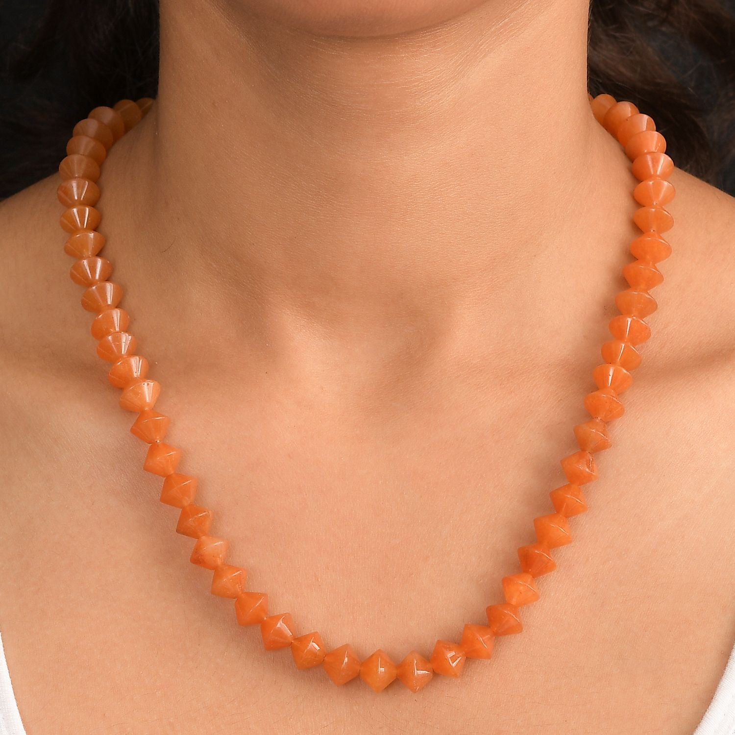 Rotes Aventurin Halskette ca. 50 cm mit 2.5 cm extender, Nickelfreies Messing platiniert ca. 250,00 ct
