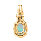 D'Joy AA Natürlicher, äthiopischer Welo Opal, Blauer Saphir Anhänger 925 Silber vergoldet ca. 1.36 ct