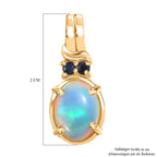 D'Joy AA Natürlicher, äthiopischer Welo Opal, Blauer Saphir Anhänger 925 Silber vergoldet ca. 1.36 ct