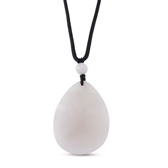 EXTREM SELTEN Natürliche Weiße Jade, Roter Granat Rose Halskette, ca. 70 cm 999er Gold ca. 80.01 ct