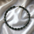 D'Joy Natürlicher Olmek Jadeit Halskette ca. Flexibles cm 925 Silber Rhodiniert ca. 470,00 ct.