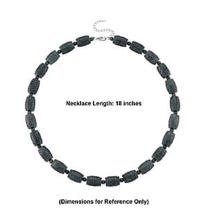 D'Joy Natürlicher Olmek Jadeit Halskette ca. Flexibles cm 925 Silber Rhodiniert ca. 470,00 ct.