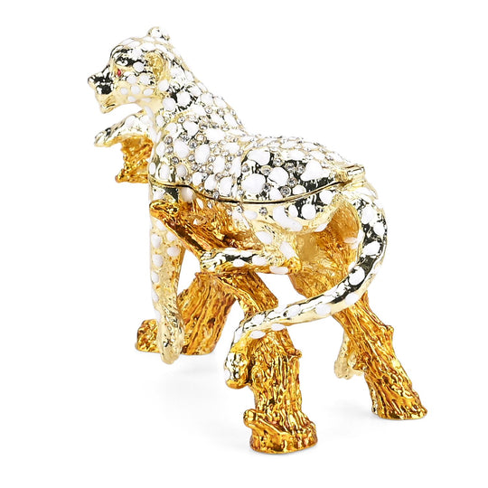 LIVMORE Leoparden Design Schmuckdose Legierung 11 x 3 x 8 cm Gold