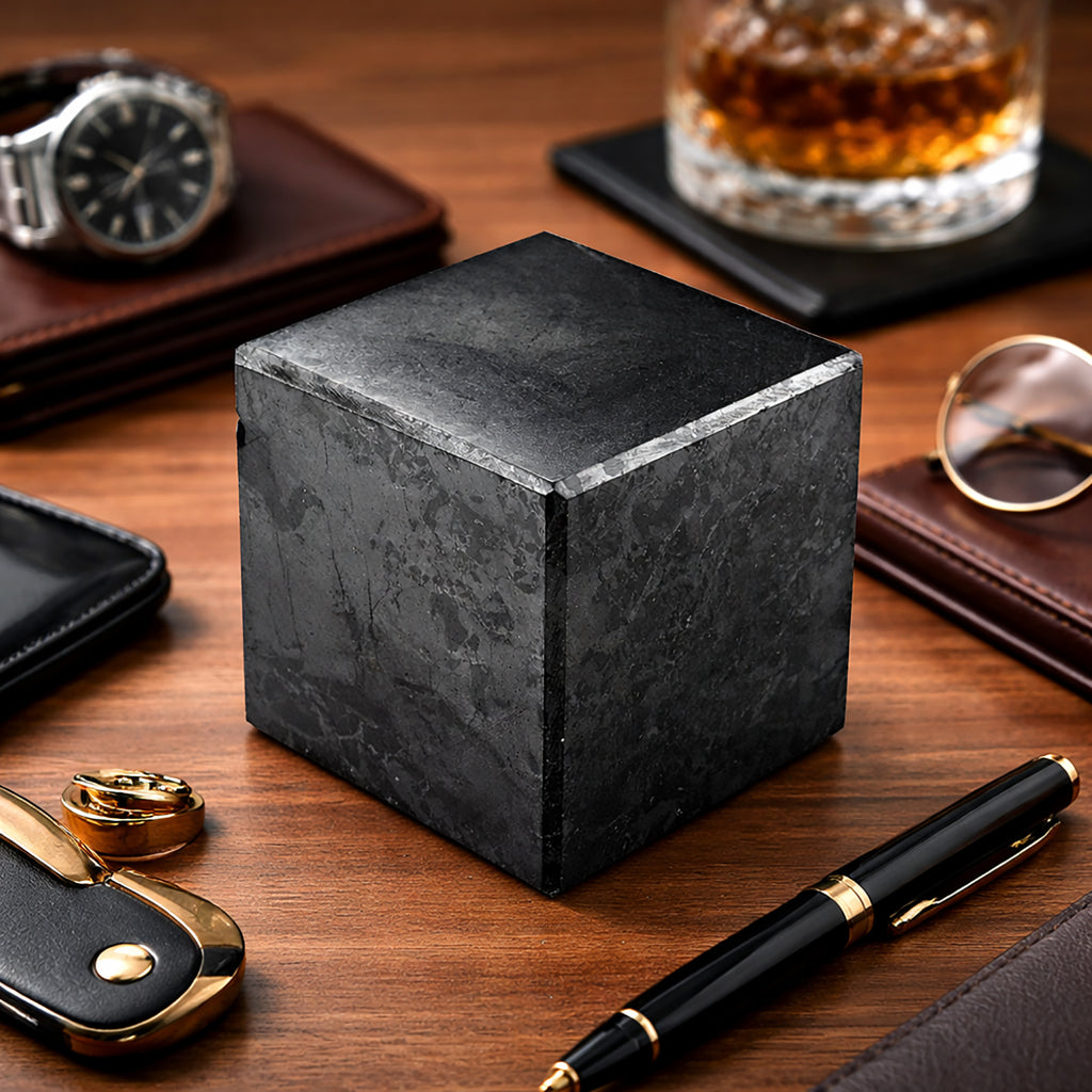 Shungit Quadrat 4 cm ca. 110 g Schwarz