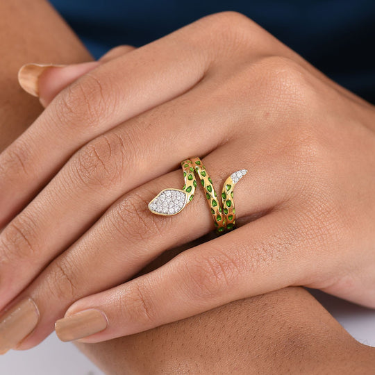 GP Trionfo Kollektion- Weißer Zirkon Ring 925 Silber 750 Gelb Vergoldet (Größe 17.00) ca. 0.36 ct