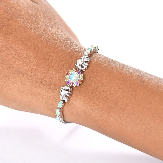 AA Natürlicher, äthiopischer Welo Opal Armband ca. 19 cm Nickelfreies Messing ca. 2.29 ct