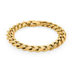 DESIGNER INSPIRIERT Panzer 316L Edelstahl IP-Gelbbeschichtung Armband ca. 19 cm ca. 23,20g