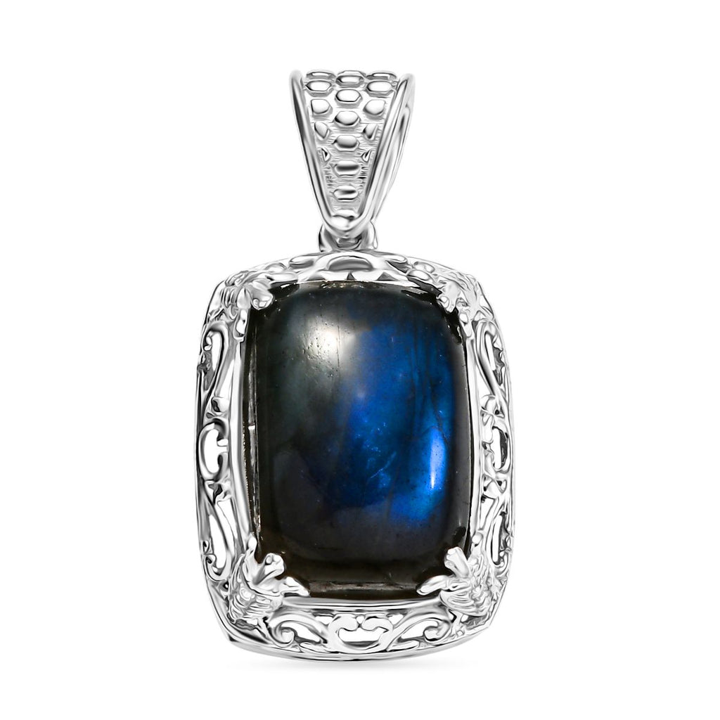 D'Joy AAA Labradorit Anhänger 925 Silber rhodiniert ca. 7.23 ct