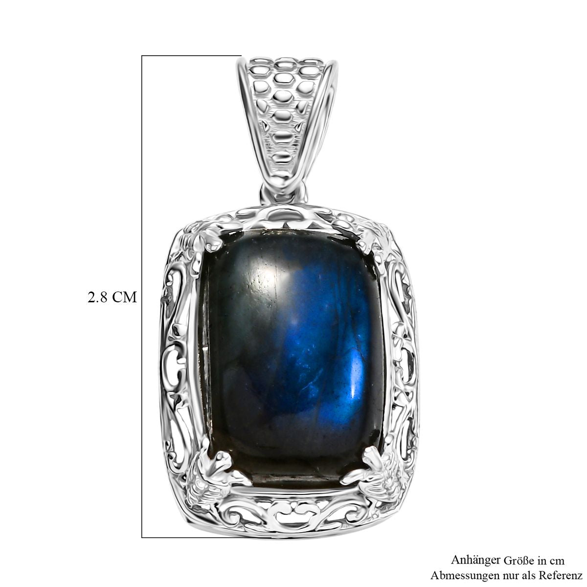 D'Joy AAA Labradorit Anhänger 925 Silber rhodiniert ca. 7.23 ct