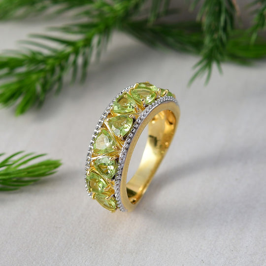 Natürlicher Peridot Ring, Nickelfreies Messing (Größe 19.00) ca. 2.34 ct