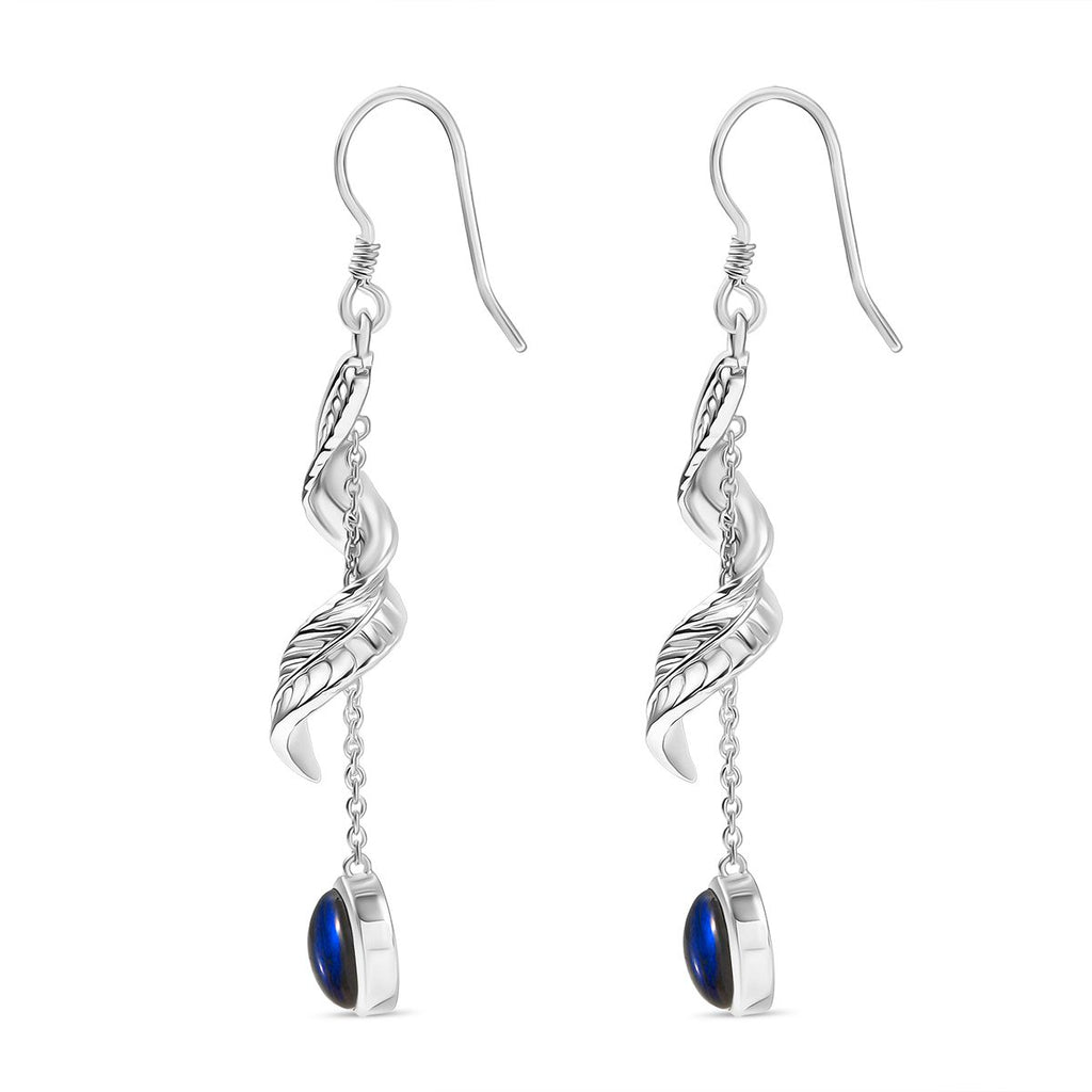 D'Joy AAA Labradorit Ohrringe 925 Silber rhodiniert ca. 4.22 ct