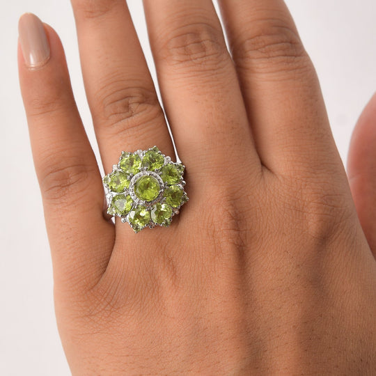 Natürlicher Peridot Ring 316L Edelstahl (Größe 20.00) ca. 5.33 ct