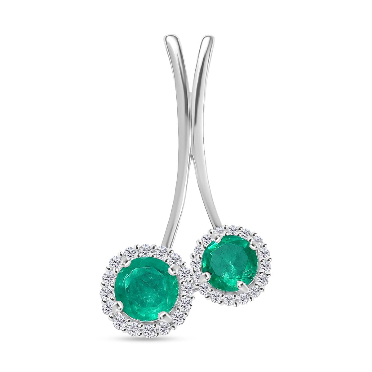 D'Joy Smaragd-Quarz Triplette Anhänger 925 Silber rhodiniert ca. 3.03 ct